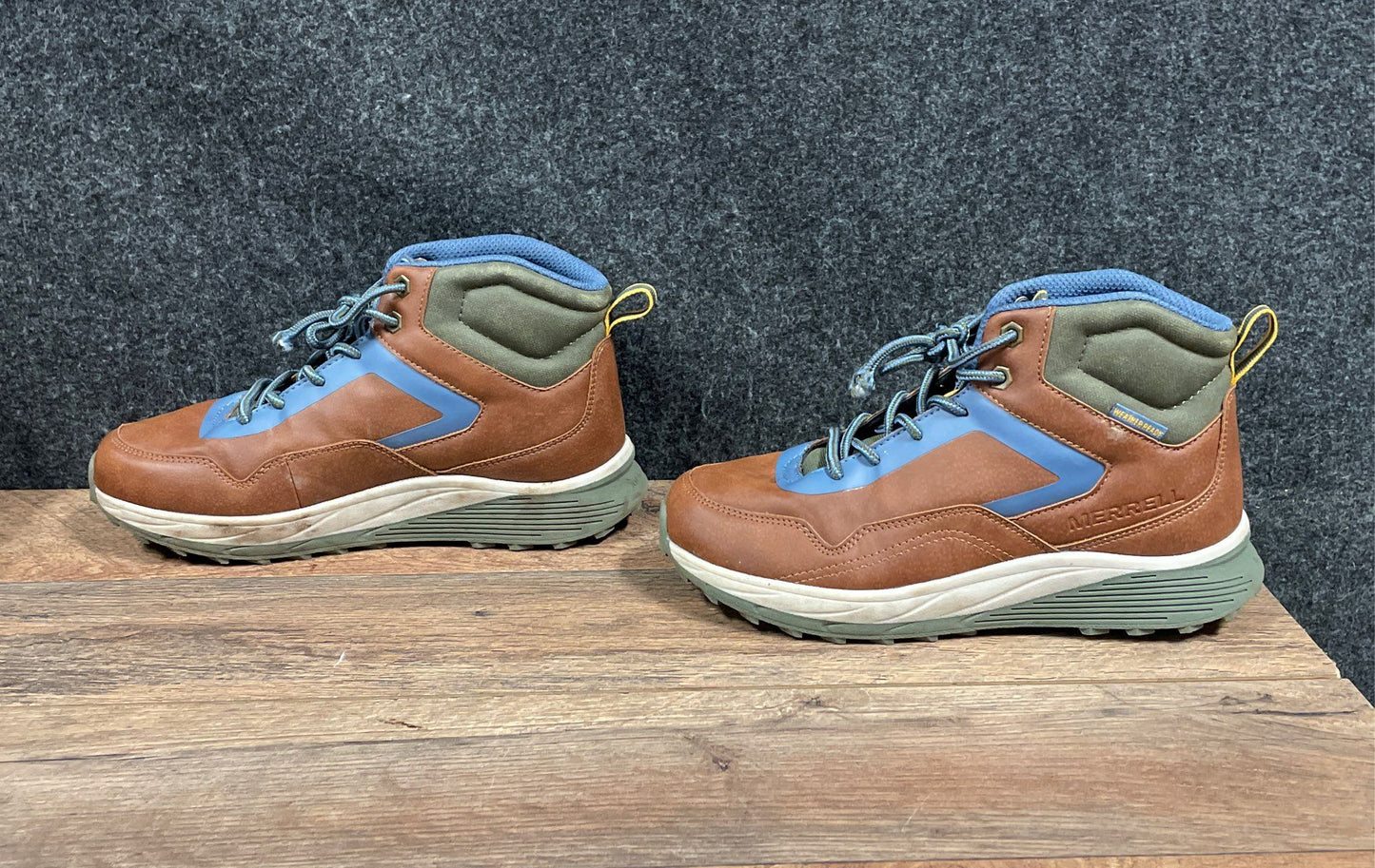 Merrell Supernova Mid Brown Blue Green Hiking Boots Youth Size 4.5M