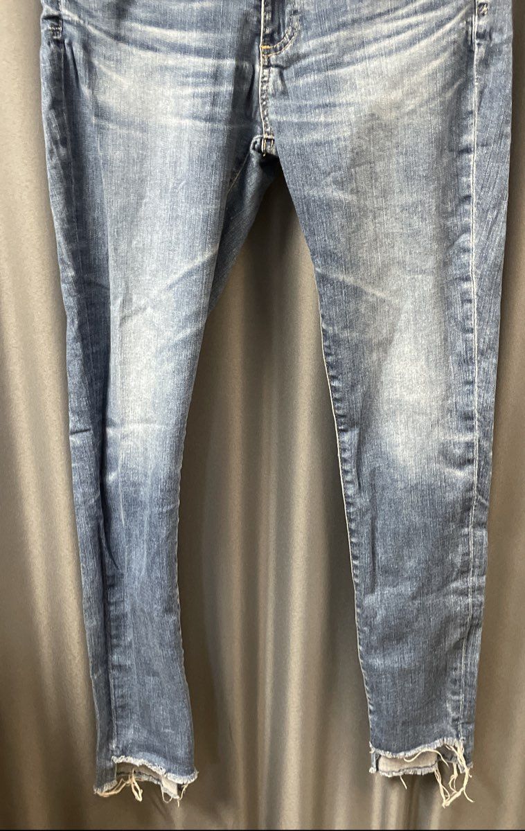 AG Adriano Goldschmied Women's Blue The Legging Ankle Distressed Jeans Sz 27R