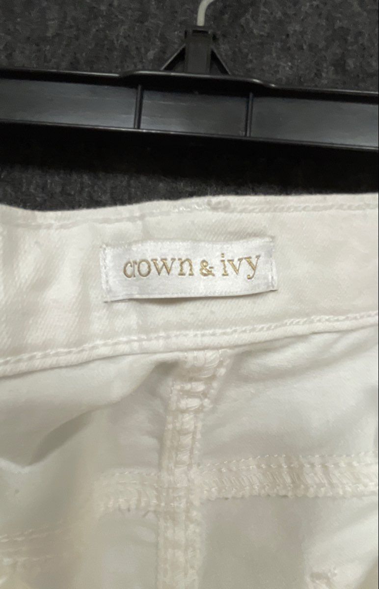 Crown & Ivy Women's White Mid-Rise Skinny Jeans Sz 14