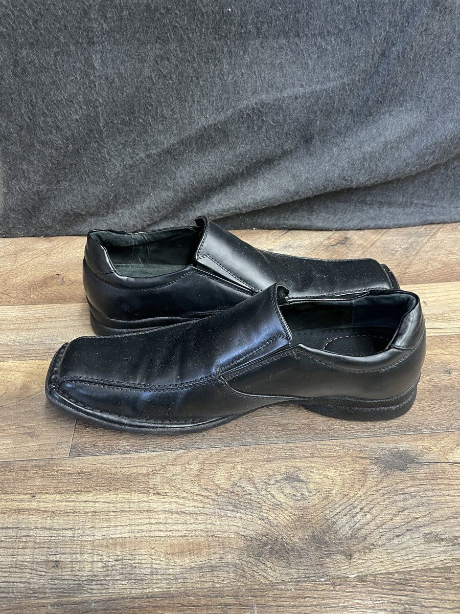 Dexter Micah SO Black Square Toe Slip On Loafers Dress Shoes Size 10