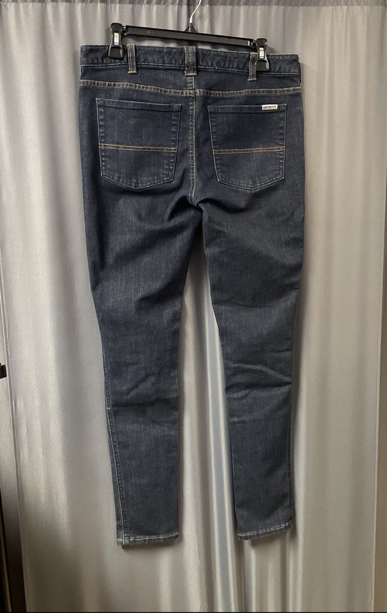 Carhartt Women's Layton Slim Fit Skinny Leg Dark Blue Denim Jeans Sz 8 Regular