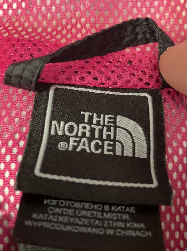 The North Face Girl's HyVent Windbreaker Hooded Black Pink Jacket Sz M 10/12