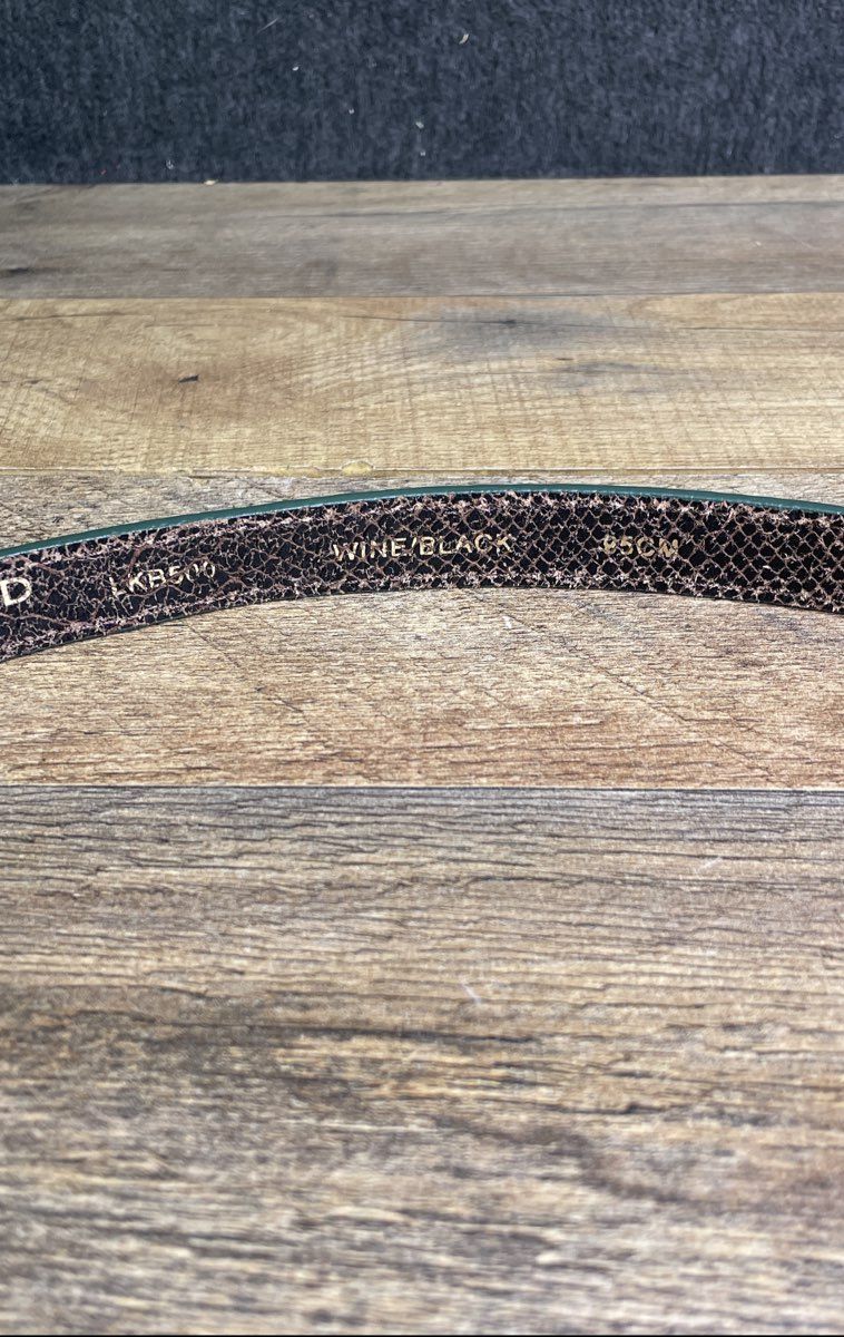 Liebeskind Berlin Women's Wine Black Snakeskin Leather Belt 85cm LKB500