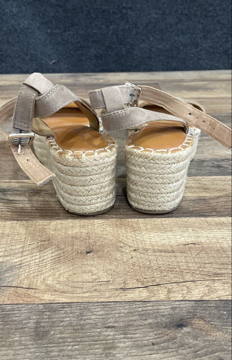 Kelly & Katie Taupe Ankle Strap Espadrille Wedge Sandals Women's Size 7.5 M