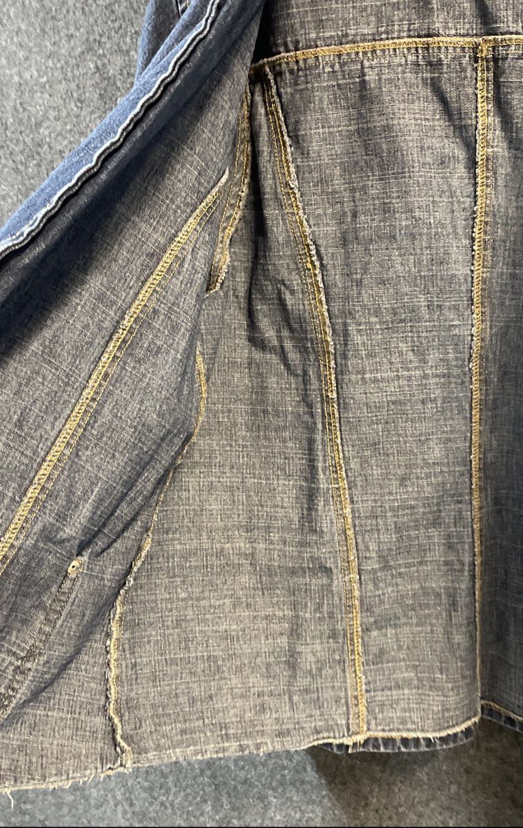 Vintage 90s Defuze U.S.A Brand Women's Blue Denim Shirt Jacket Blazer Sz 3X