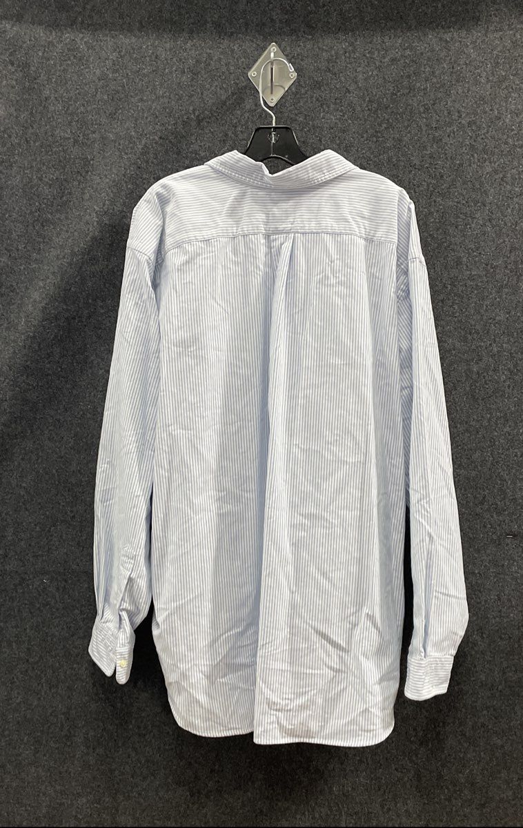 Ralph Lauren Men's Blue White Striped Long Sleeve Button Down Shirt Size 2XB