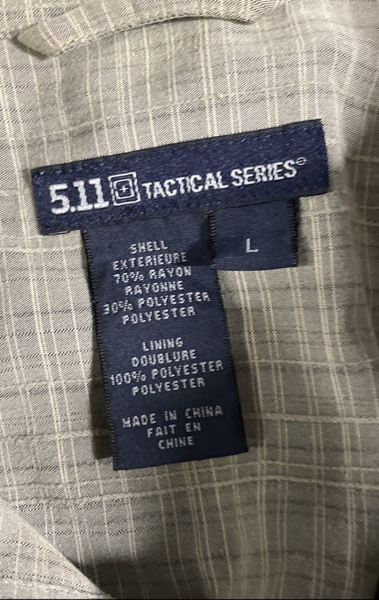5.11 Tactical Men's Grey Short Sleeve Button-Up Shirt Plaid Sz L