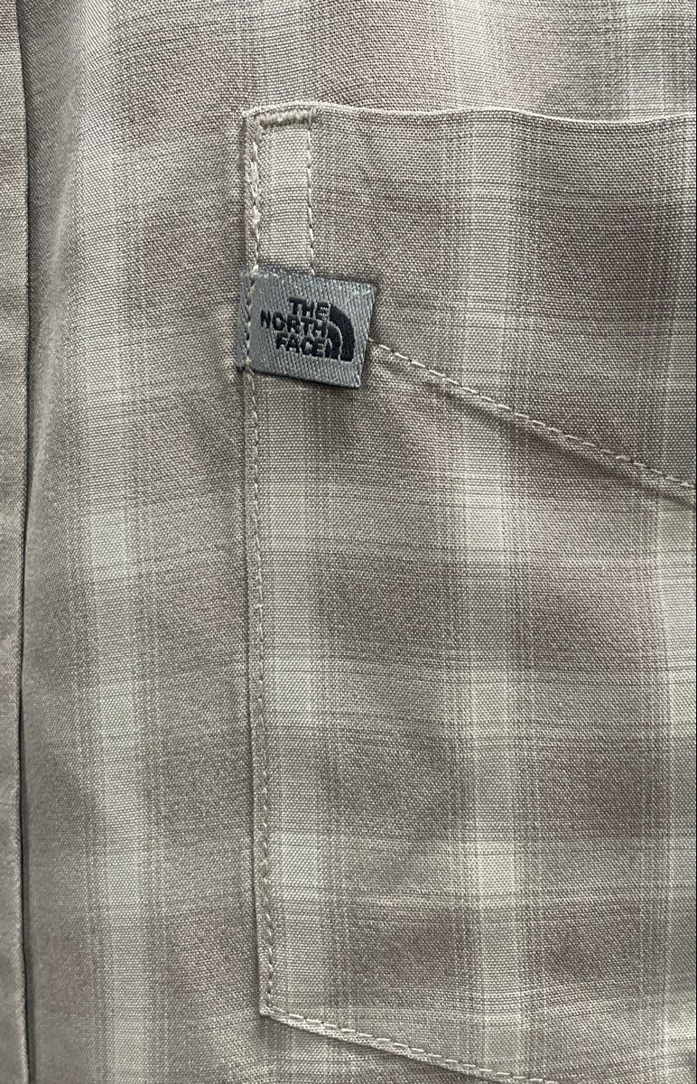 The North Face Men's Tan Plaid Long Sleeve Button Down Hiking Shirt Sz M