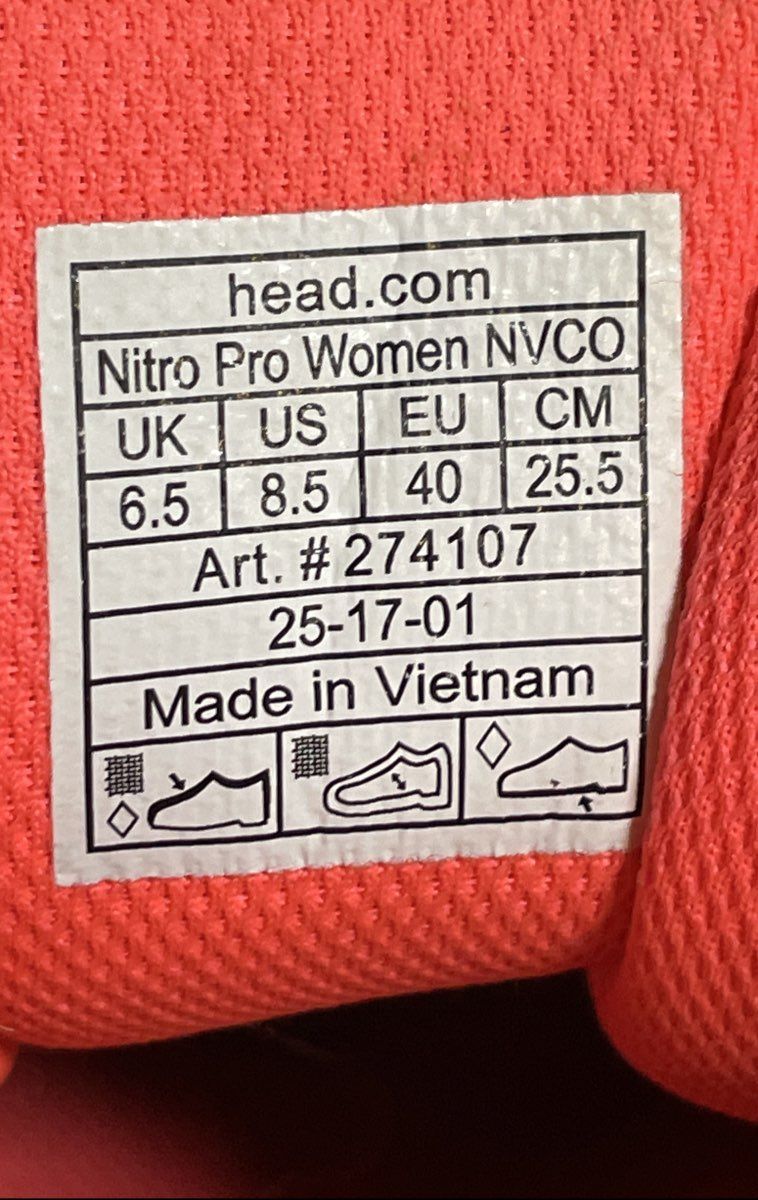 Head Nitro Pro Navy Blue Orange Women's Tennis Court Shoes Size 8.5