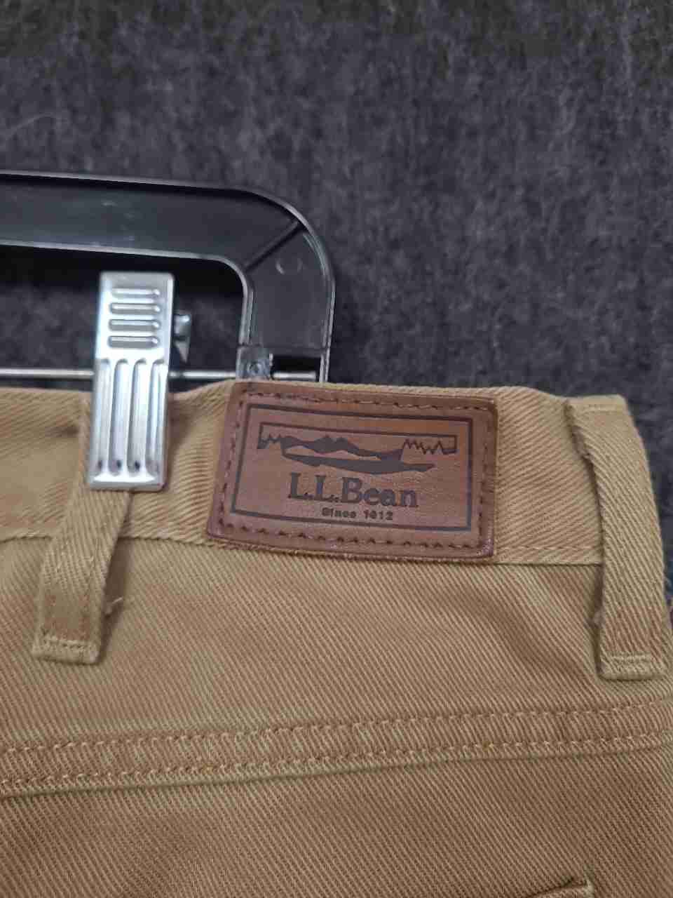 L.L. Bean Men's Classic Fit Flannel Lined Pants Tan Khaki Cotton Sz 37x32