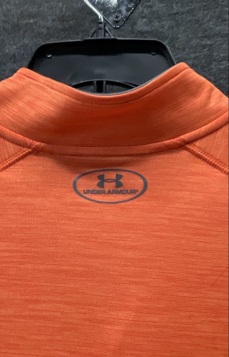 Under Armour Men's Orange Heather HeatGear 1/4 Zip Pullover Loose Fit Size L