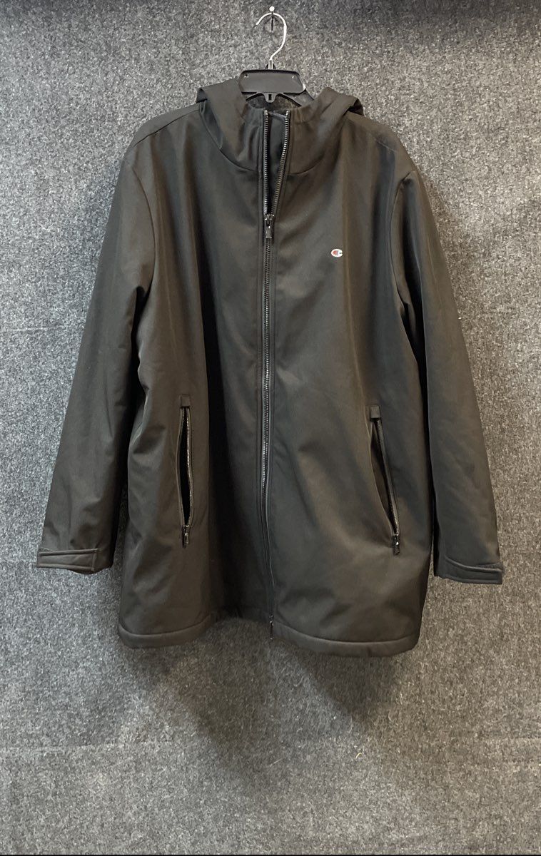 Champion Men's Black Sherpa Lined Hooded Full Zip Jacket Parka Sz XL