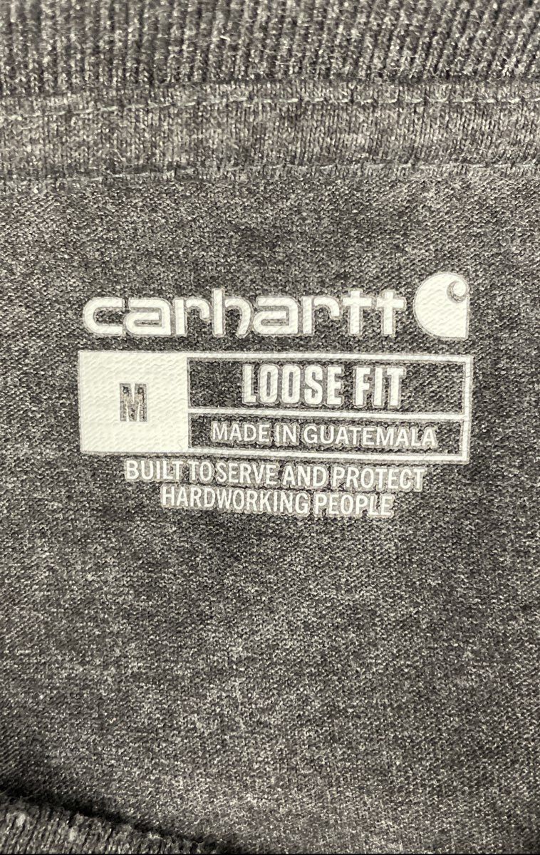 Carhartt K128 Workwear Pocket Henley Long Sleeve T-Shirt Carbon Heather Sz M