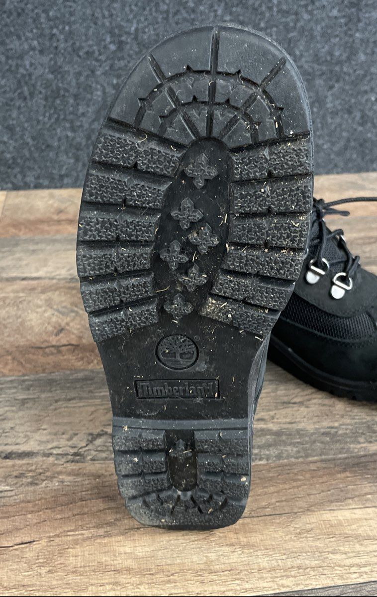 Timberland Field Boots Black Nubuck Mesh Mid Top Youth Size 5.5