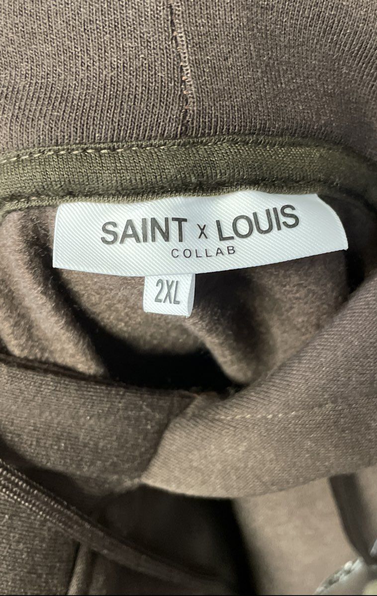 Saint x Louis Espresso Brown Graphic Collab Pullover Hoodie Sz 2XL NWT