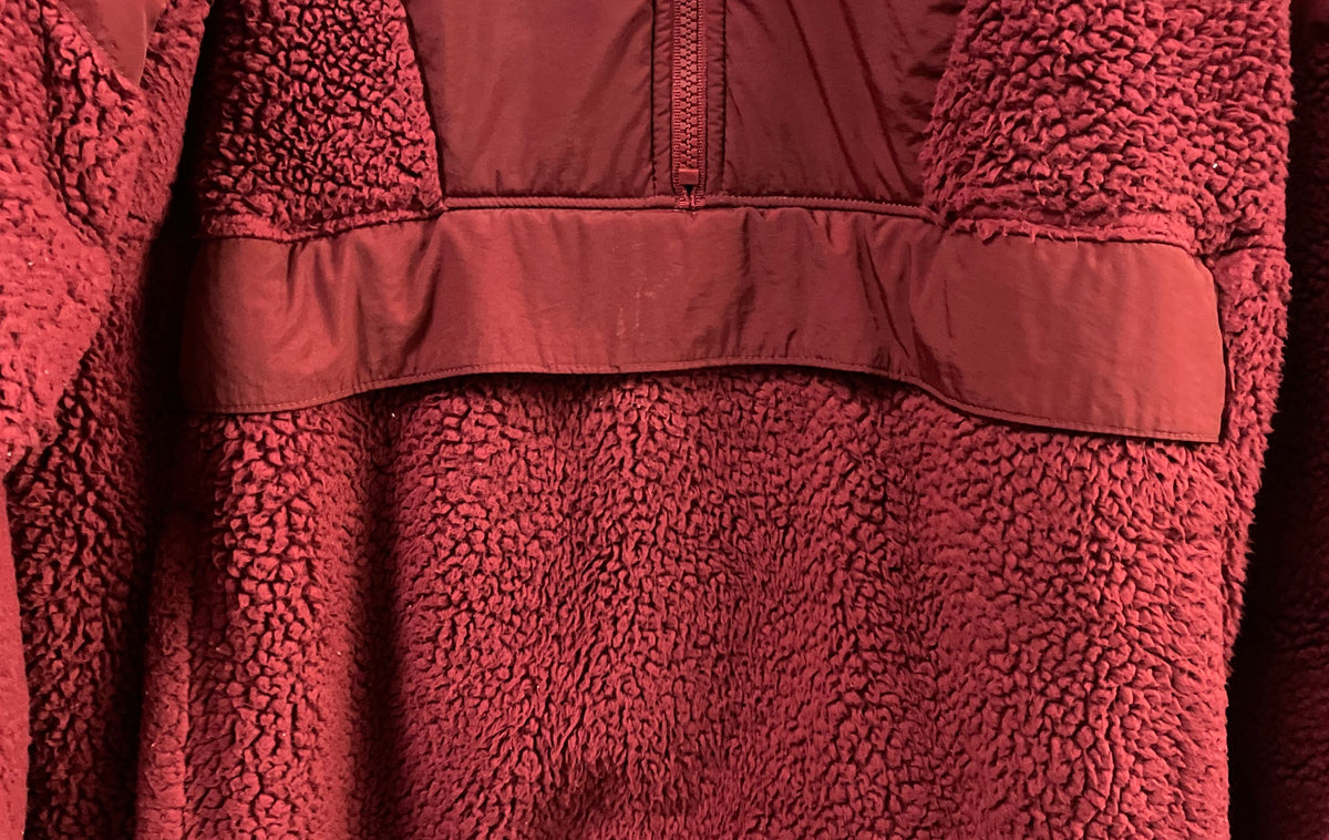 PINK Victoria's Secret Women's Burgundy 1/4 Zip Sherpa Pullover Jacket Sz L