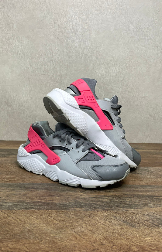 Nike Air Huarache Run GS Grey Pink Kids Running Sneakers Size 7Y