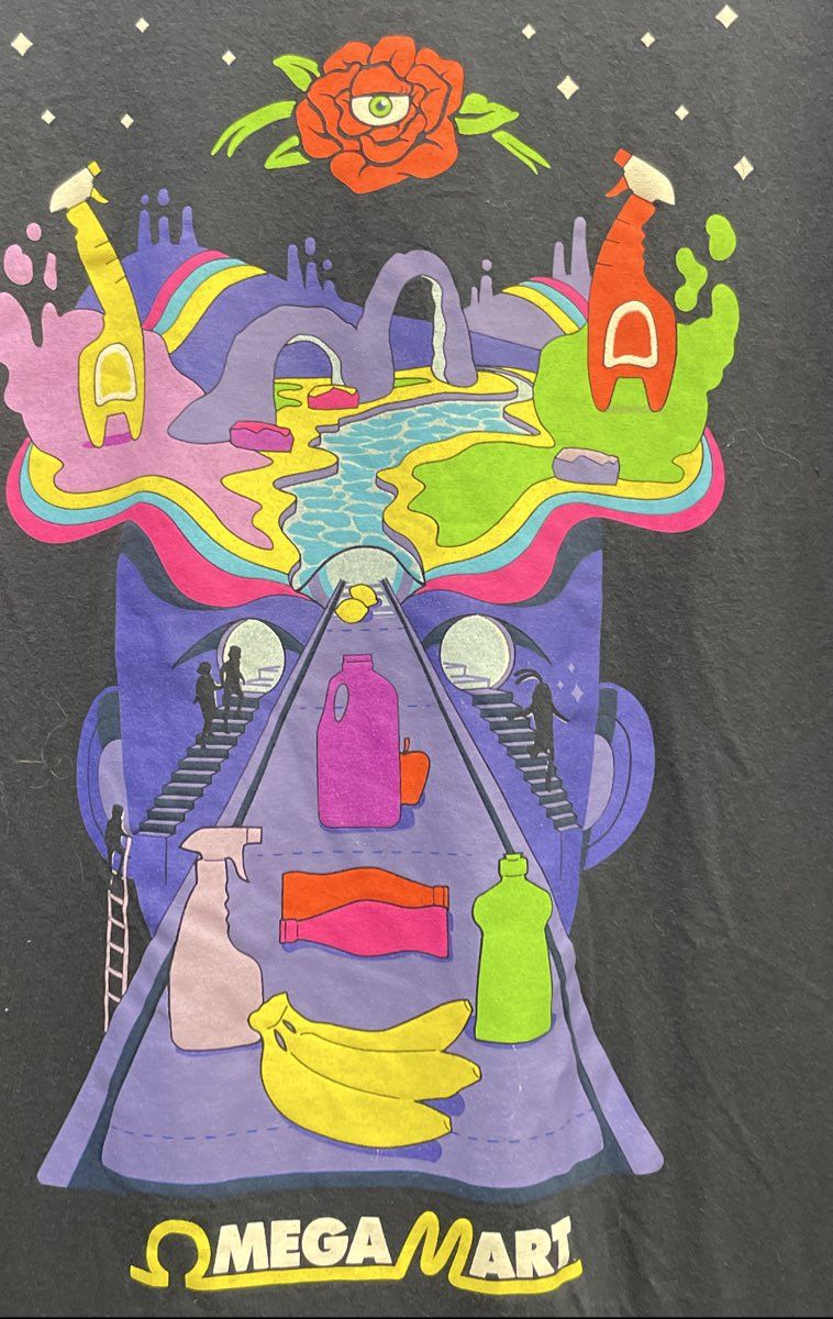 Meow Wolf Men's Omega Mart Surreal Graphic Cotton T-Shirt Gray Sz 3XL