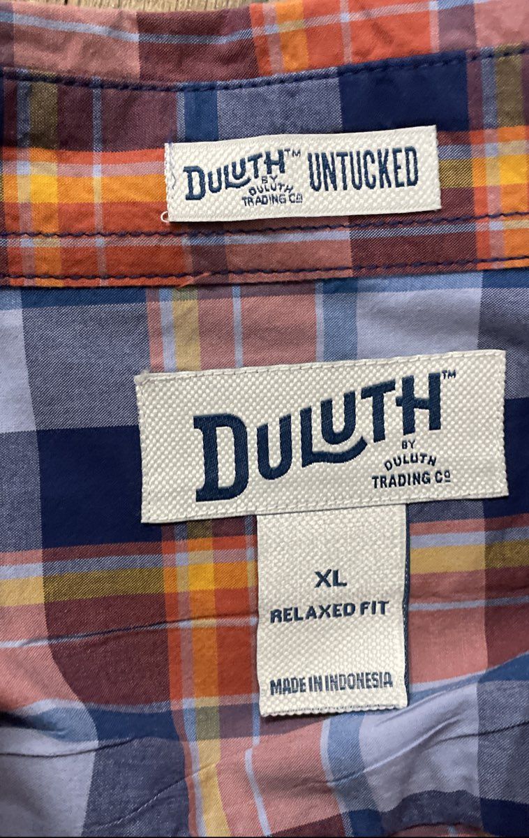 Duluth Men's Plaid Button-Up Shirts Lot of 2 Relaxed Fit Untucked Sz XL