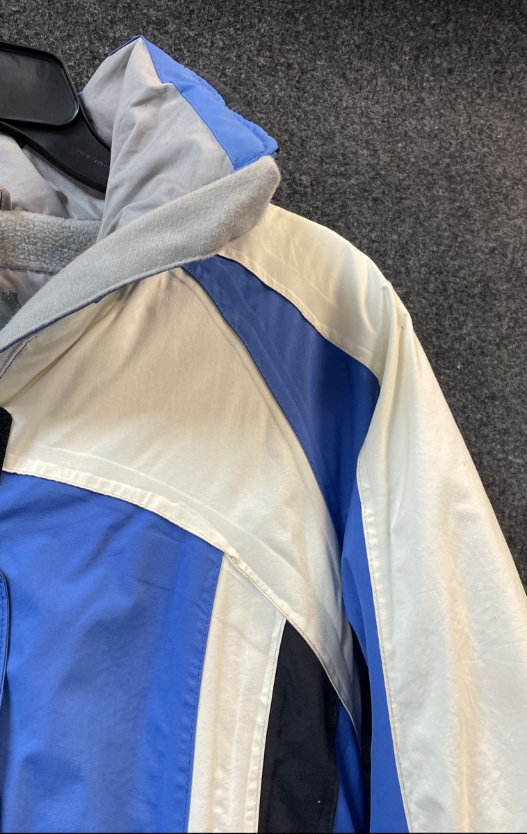 Trespass Men's Blue White Colorblock Waterproof Ski Jacket Tres-Tex Hooded Sz M