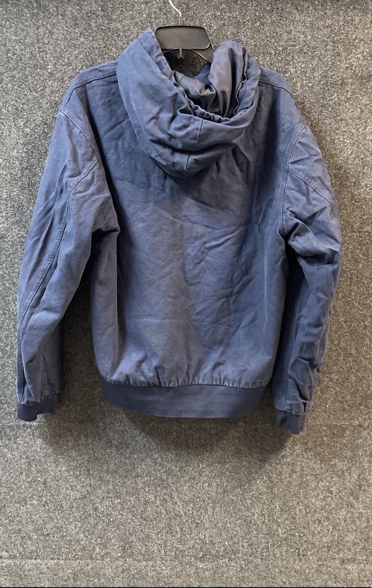 Nike Men's Navy Blue Therma-FIT Quilted Lined Canvas Hooded Workwear Jacket Sz S