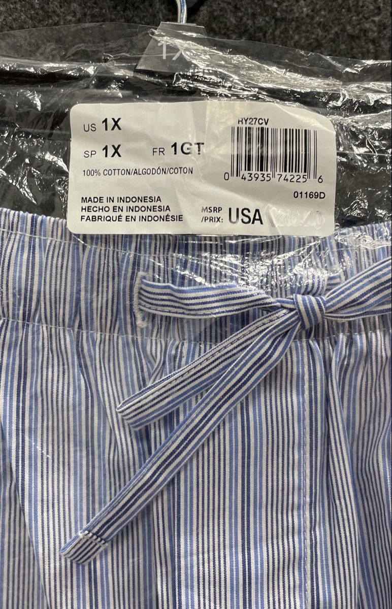 Polo Ralph Lauren Men's Blue White Striped Cotton Pajama Pants NWT Sz 1X