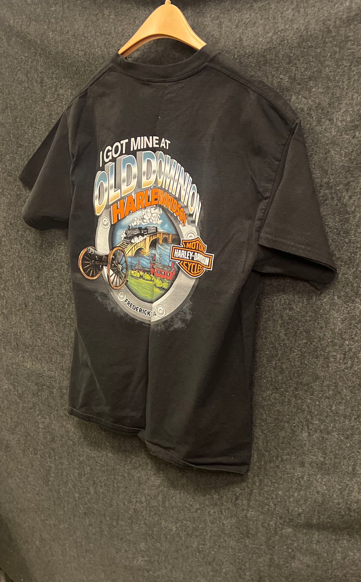 Harley-Davidson Old Dominion Fredericksburg VA Graphic T-Shirt Black Sz L