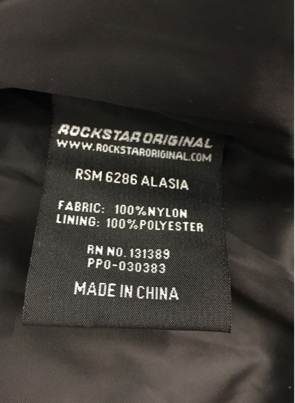 Rockstar Original Men's Alasia Puffer Jacket Black Hooded Logo Sz M