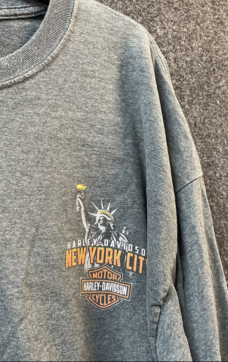 Harley-Davidson New York City Long Sleeve T-Shirt Statue of Liberty Sz 2XL