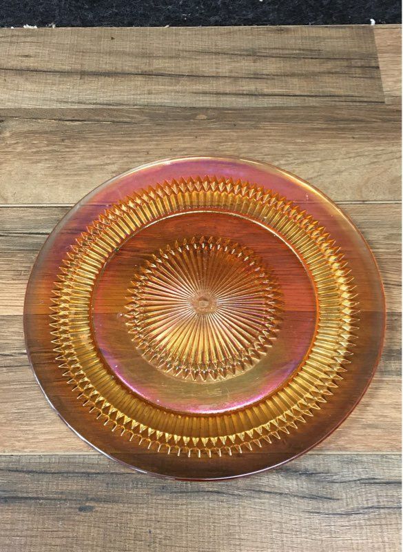 Vintage Carnival Glass Star of David 5 Pc Lot Marigold Plate Bowls Plates