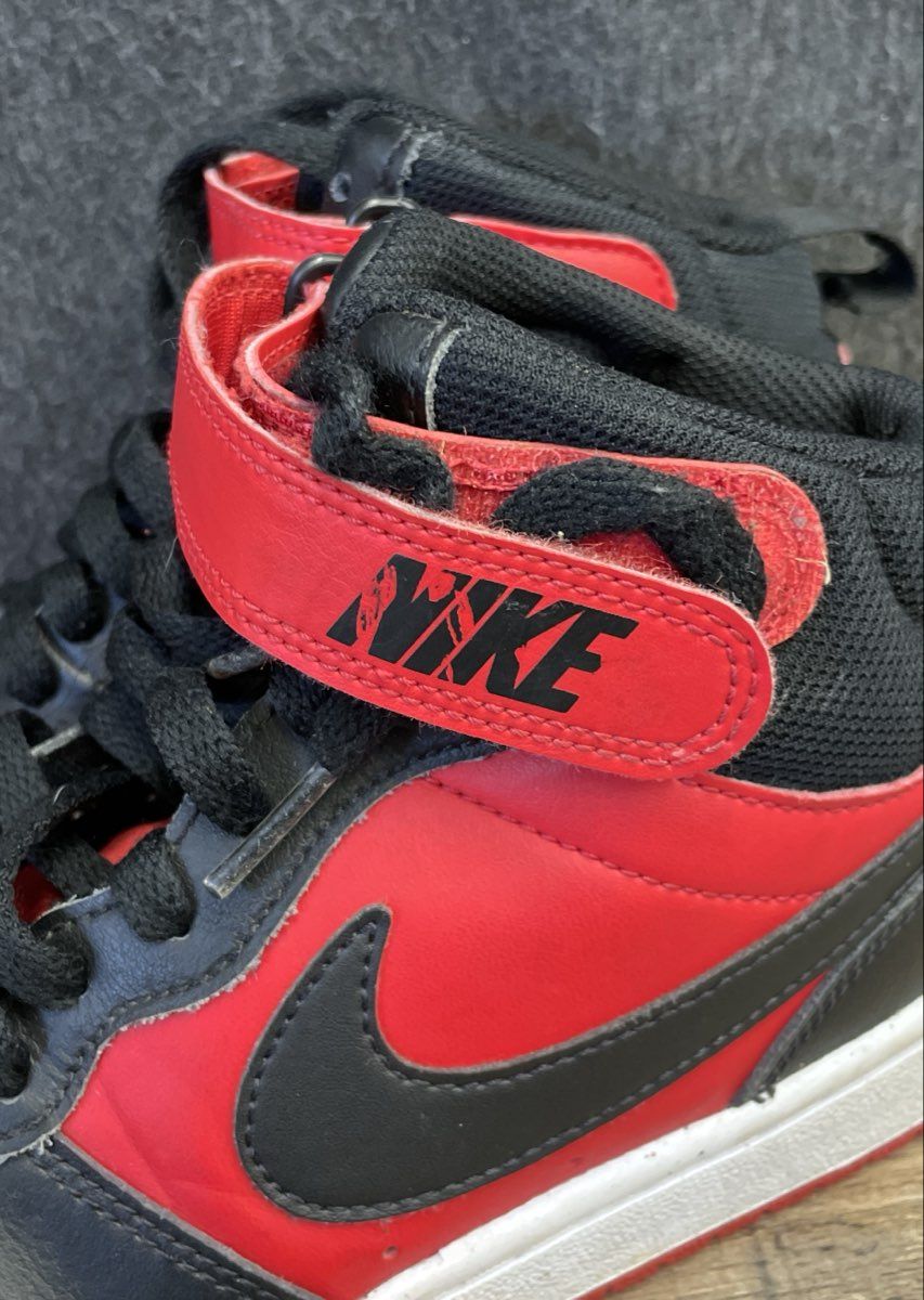 Nike Court Borough Mid 2 GS University Red Black Youth Basketball Shoes Size 4Y