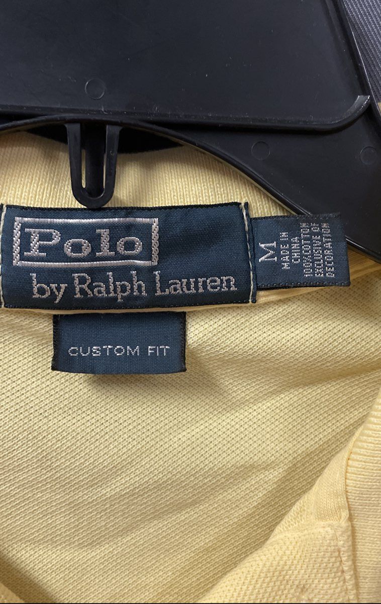 Polo Ralph Lauren Men's Yellow Custom Fit Short Sleeve Pique Polo Shirt Sz M