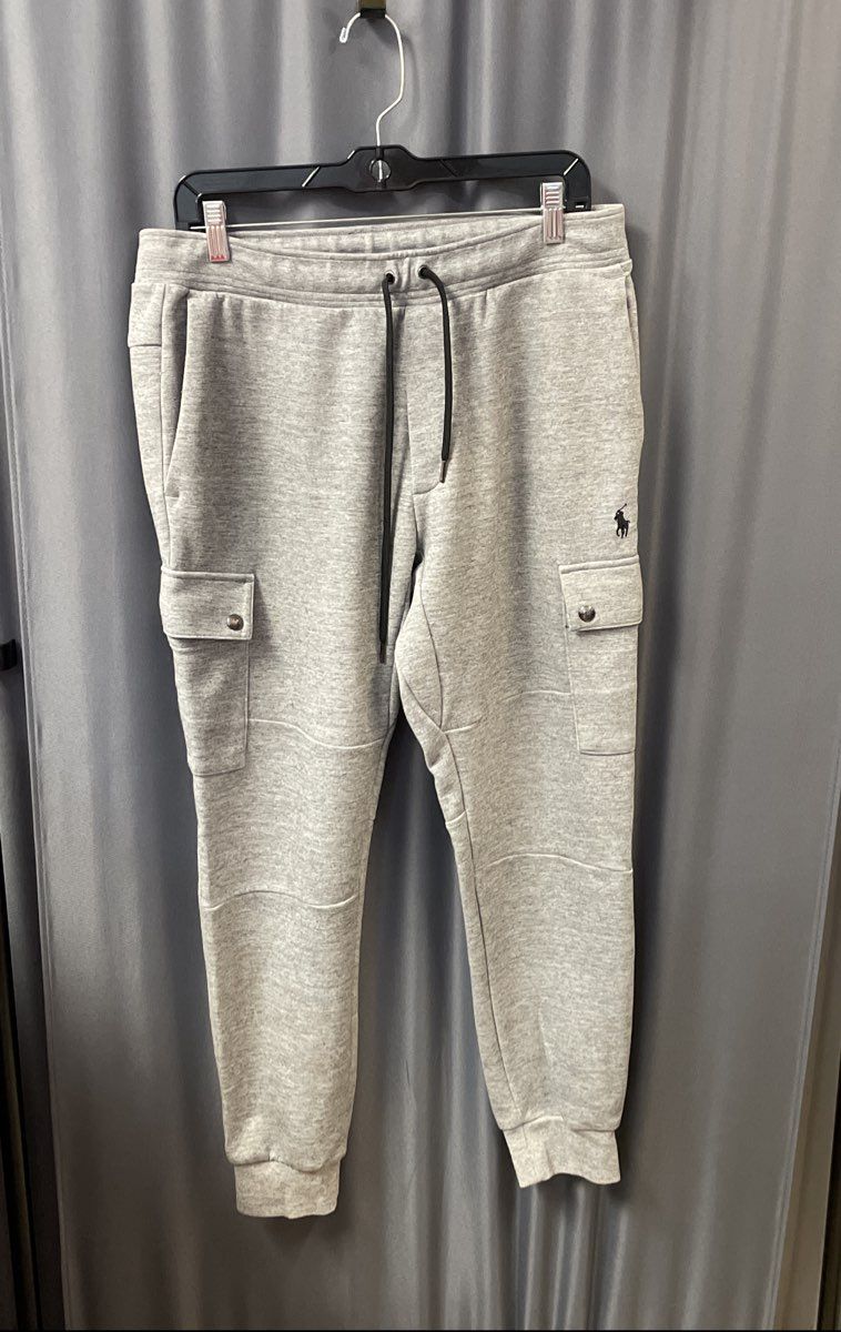 Polo Ralph Lauren Men's Gray Cargo Jogger Sweatpants Pony Logo Sz M