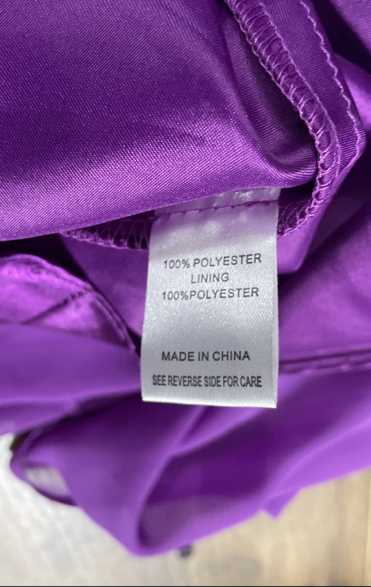Bee Darlin Women's Purple Beaded Rhinestone Chiffon Party Prom Dress Sz 3/4