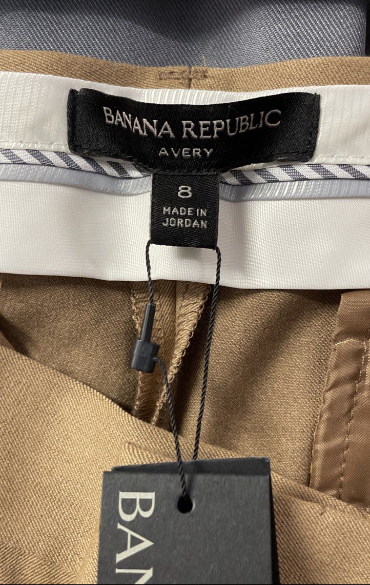 Banana Republic Women's Avery Ankle Pants Mid Rise Brown Khaki Sz 8 NWT