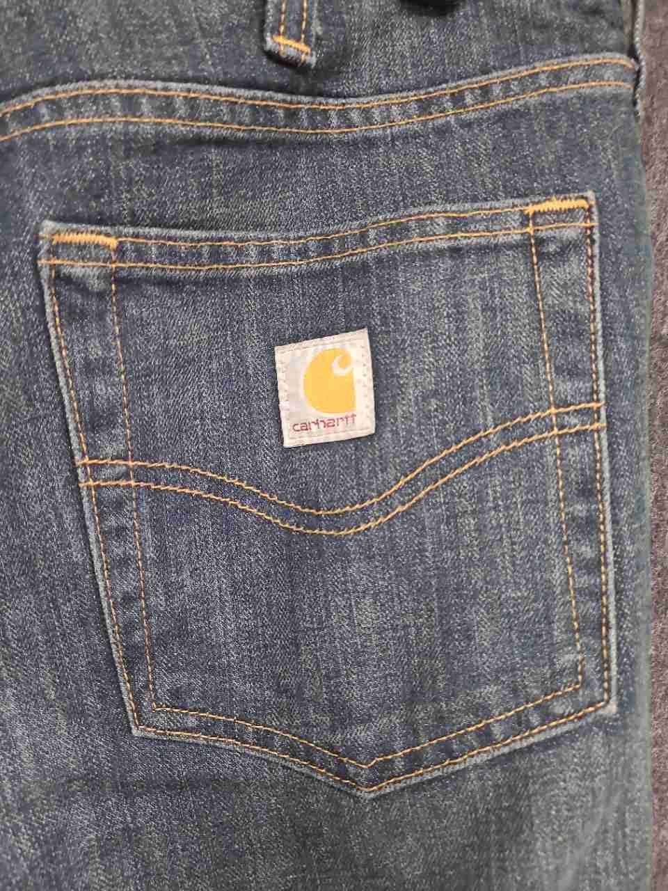 Carhartt Men's Relaxed Fit Fleece Lined Blue Denim Jeans Sz 33x30