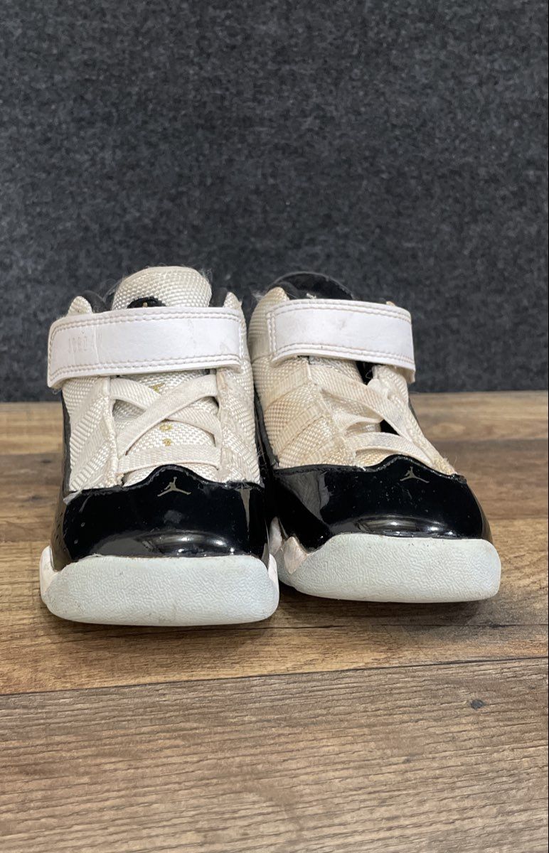 Jordan 6 Rings Toddler White Black Metallic Gold Sneakers Size 8C