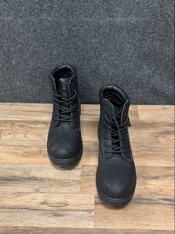 Nautica Pattox Smooth Black Lace Up Lifestyle Boots Men's Size 12