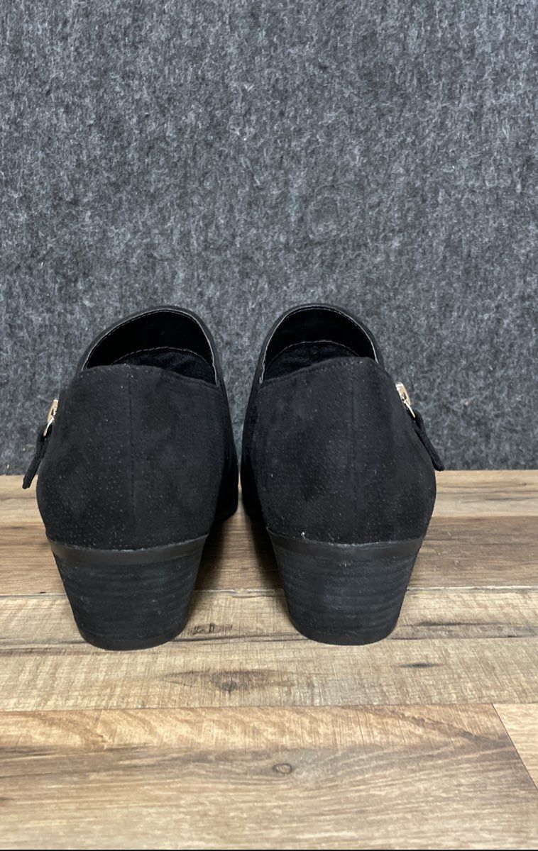 Dr. Scholl's Brief Black Microfiber Suede Ankle Booties Women's Size 9.5 W