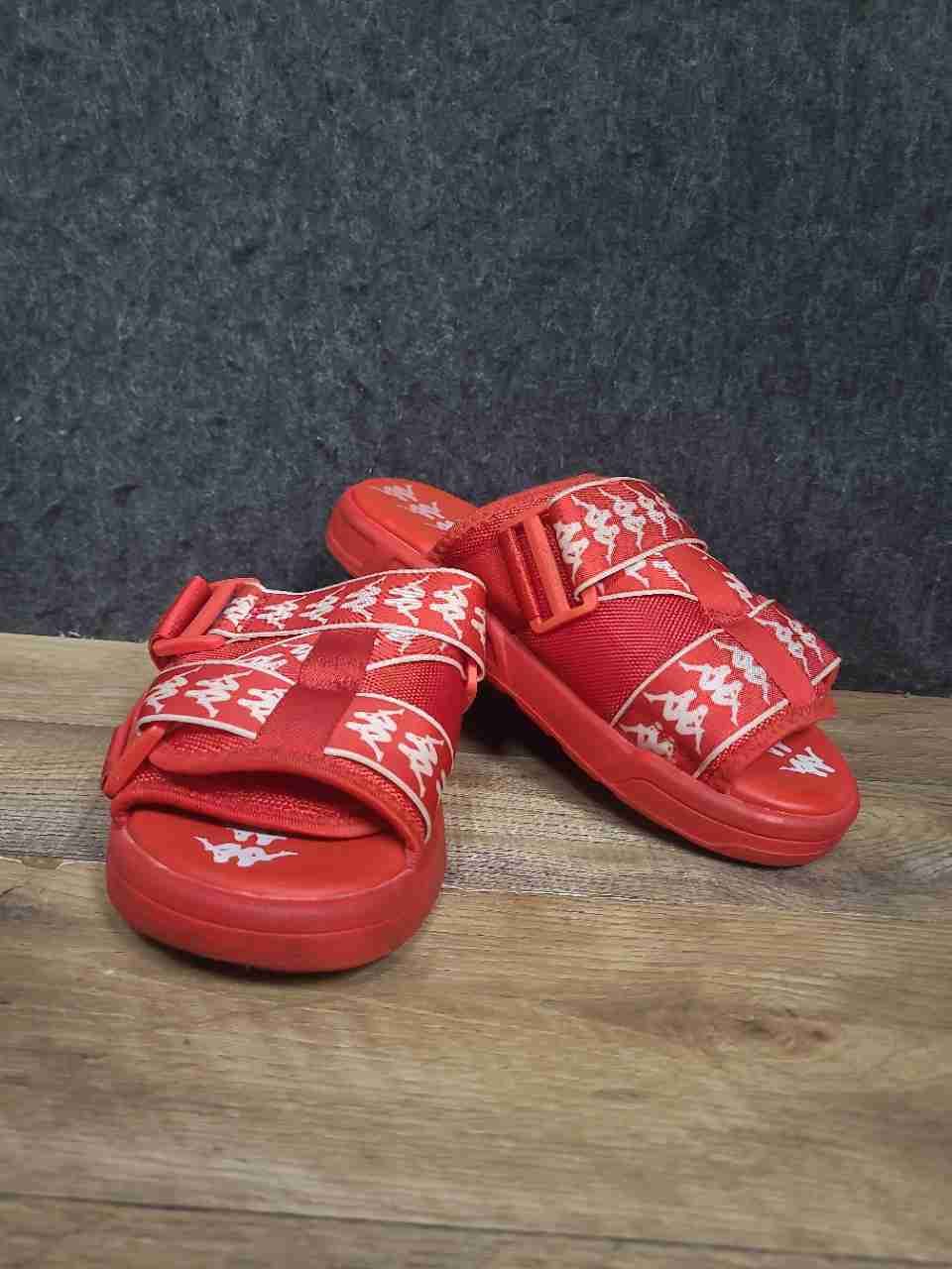 Kappa 222 Banda Mitel 1 Red White Logo Taping Slide Sandals Men's Size 8
