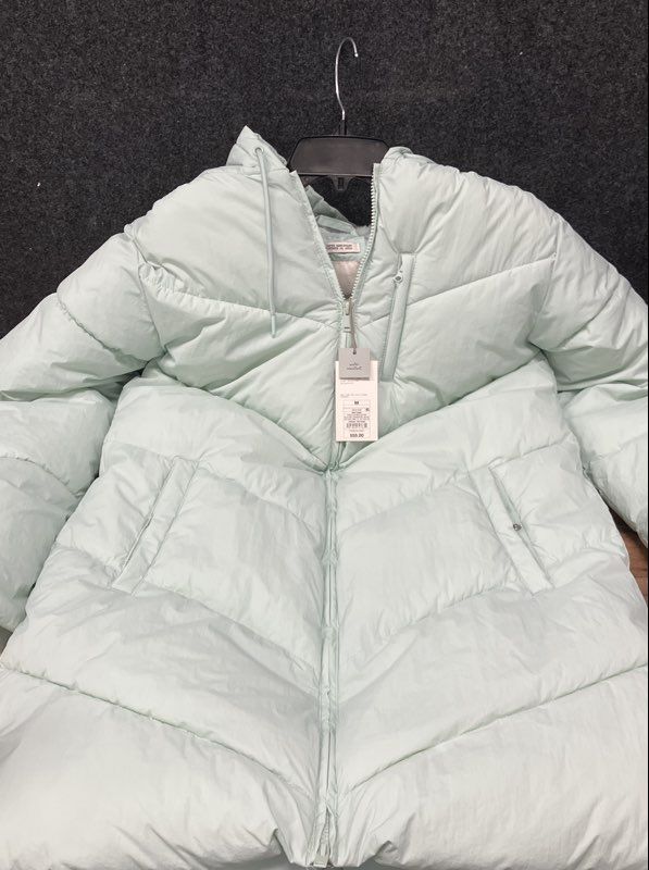 A New Day Women's Mint Green Water Resistant Quilted Puffer Jacket Sz M NWT