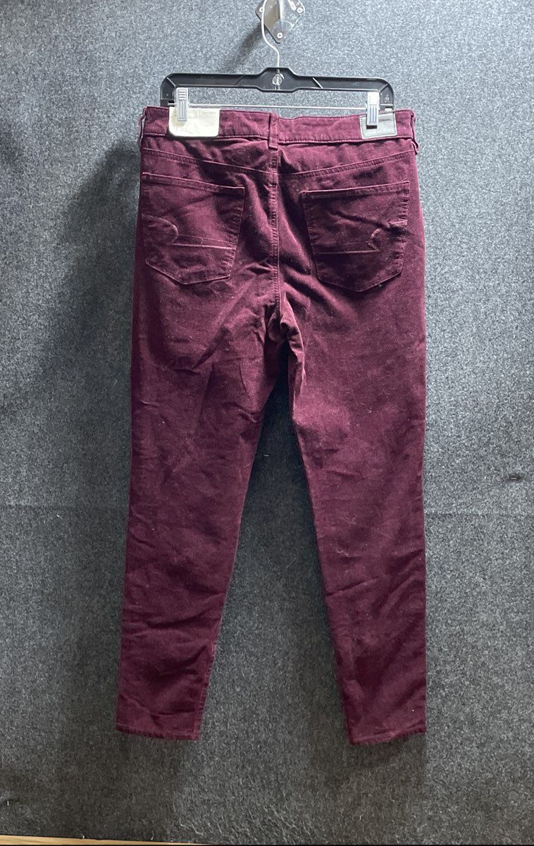 American Eagle Women's Maroon High Rise Super Stretch Jeggings Size 12 NWT