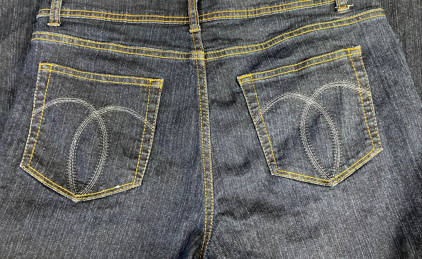 Jordache Women's Dark Blue Straight Leg Stretch Denim Jeans Size 12