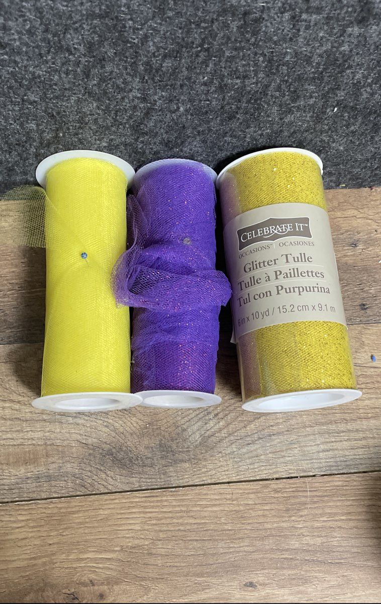 Bulk Craft Ribbon & Tulle Lot Wired Burlap Glitter Multicolor Celebrate It 3 Lbs