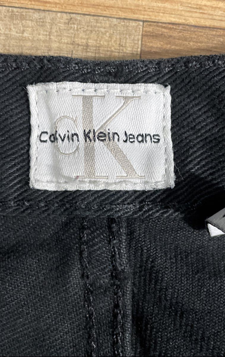 Vintage Y2K Calvin Klein Women's Black 100% Cotton Straight Leg Jeans Sz 38