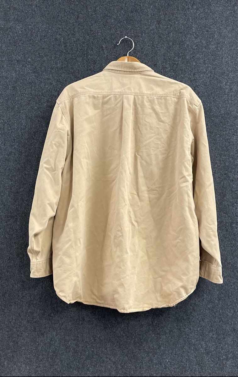 Carhartt Men's Tan Cotton Button Down Long Sleeve Work Shirt Sz 2XL Tall