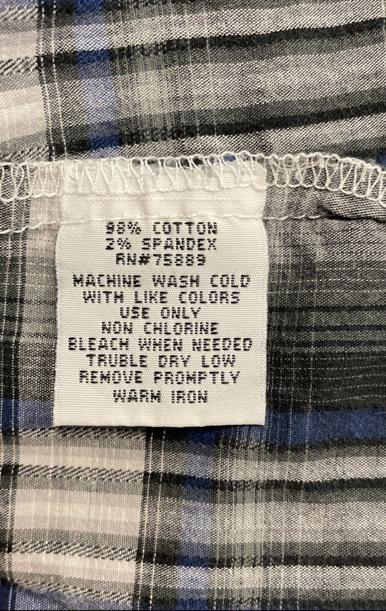 BKE Men's Gray Blue Plaid Athletic Fit Stretch Short Sleeve Button Up Shirt L