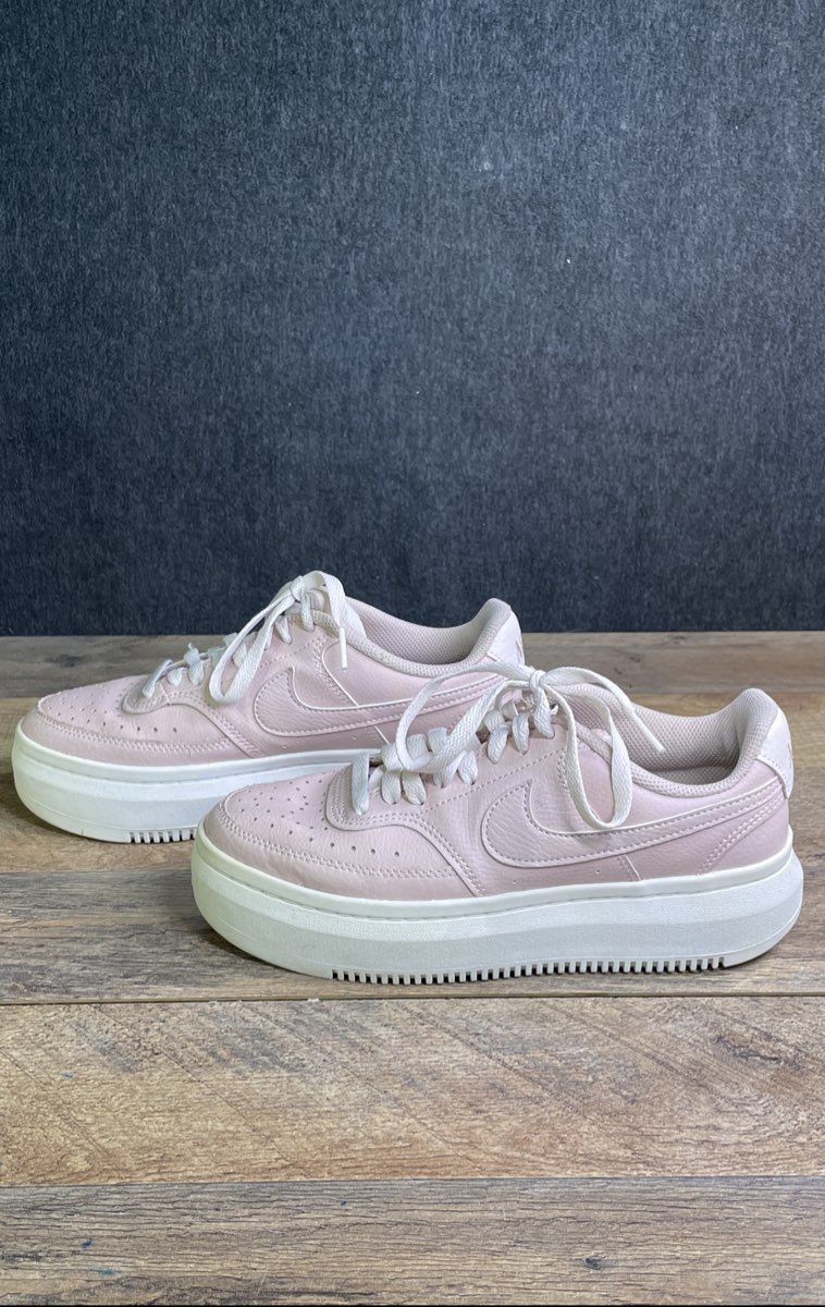 Nike Court Vision Alta Light Pink Leather Platform Sneakers Women's Size 8