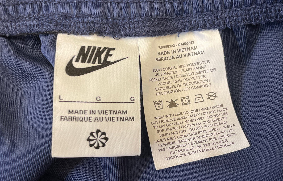 Nike Women's Navy Blue Active Golf Tennis Skirt White Trim Pockets Sz L