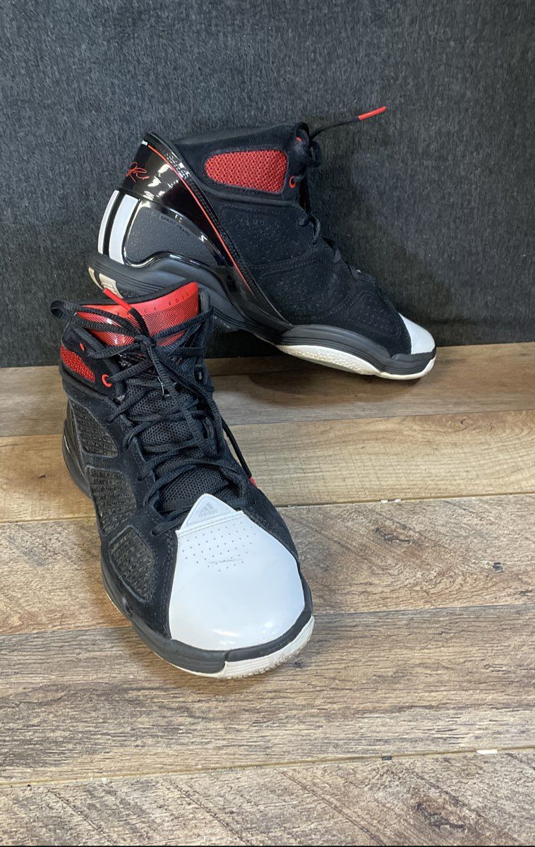 Adidas adizero Rose 1.5 Black White Red Basketball Shoes Size 10.5